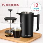 French Press Coffee Maker 50 Oz - Large Insulated Stainless Steel 304coffeepress