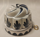 Ceramic Hand Painted Gelatin Mold - Wall Hanging - Blue white - 5  X 3 25  - Euc