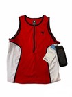 Insport Triathlon Tank Mens M Dritec Tri Zip Performance Red Run Cycle J572 Nwt