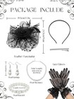 Fascinators Hat  Veil  Headband Feather  Derby Hat  Glove  Pearl Jewelry