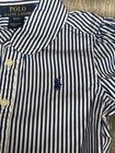 Polo Ralph Lauren Navy White Striped Cotton Long Sleeve Shirtdress Girls 4t