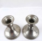 Pewter Candlesticks Web Weighted Vintage