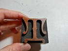 Vintage Letterpress Printing Block Initial  t  Old Script Font Monogram All Wood