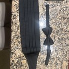 Dion Black Cummerbund 100  Italian Silk Men s Formal   Made In Canada   Bow Tie