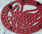 Cast Iron Trivet Duck Pattern Marked K A 5-4 Legs Two Rubber Bumpers