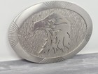 Vintage American Flying Eagle Silver Embossed Large Belt Buckle 6x4 