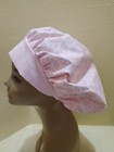 Roses Packed Pink Women s Bouffant Surgical Scrub Hat cap Handmade