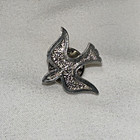 Lot Of 5 Silver Color Metal  dove  Christian Collar Brooch Lapel Tie Pin