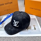 Louis Monogram Baseball Cap Black Unisex Fabric New