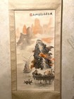 Chinese Scroll Watercolor Hand Painted Mountains   Sea  Post 1940 17  X 50 1 2 