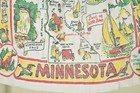 Unusual Vintage 40 s Minnesota State Map Souvenir Apron 
