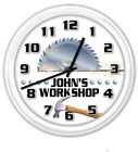 Workshop Wall Clock - Carbide Blade Home Garage Woodshop Tools Projects Diy Gift
