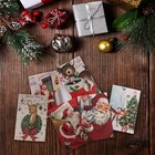 48 Pack Christmas Vintage Watercolor Greeting Cards Santa Snowman Reindeer Blank