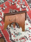 Aafa Unusual Antique Maine Carved Accented Mixed Wood Foot Stool