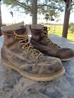 Primo Distressed Thorogood 804-4375 6  Leather Moc Steel Toe Boots Brown Sz 9 D