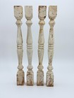 Lot  4 Antique 20  Turned Wood Porch Spindles Balusters Shabby Chic White 1-3 4 
