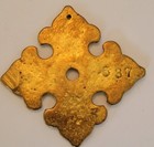 Nos New Old Stock Ornate Lily Flower Vintage Brass Backplate Knob Pull  2  X 2 