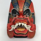 Vintage Tiki Face Tibetan Mask Handmade Carved Home Wall Decor Folk Art