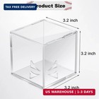18 Pcs Baseball Display Case  Clear Uv Protected Ball Holder Square Acrylic Base