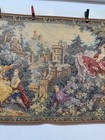 Vintage Fabulous French Aubusson Style Pictorial Figurative Tapestry 70x122 Cm