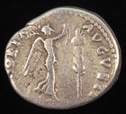 Roman Coin Vespasian Ar Denarius Victory With Wreath Standard Judaea Capta Issue