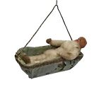Cotton Figure With Celluloid Head In Basket Around 1900    17916 