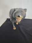 Vintage Heavy Plaster Chalkware Black Bear Figurine Sculpture Rustic Americana