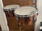 Ludwig Timbales - Copper - Blue Olive Badge - 13      14  With Stand