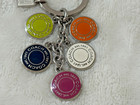 Coach Keychain Bag Charm   Metal Round Buttons With Logo   Gorgeous    Euc 