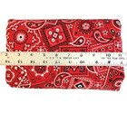Red Cotton Bandana Paisley Print Fabric 44 wide Lot Of 4 Yards
