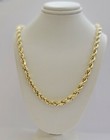 10k Yellow Gold Rope Chain Necklace 18 -30  Men Women 4mm-10mm Real Gold Hollow