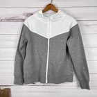 Xersion Quick-dri Fleece Full Zip Hooded Jacket Girls Gray White Size Xl 16