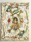 Antique Valentine Card  Lot Of 4 Paper Lace Embossed Die Cut Heart  C 1900 Large