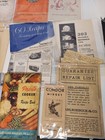 Antique Vintage Cookbook household Items advertisements Ephemera Lot 