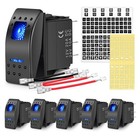 6pcs 5pin Spst Rocker Switches Set With Jumper Wires  20a 12v  On off Toggle  Gl