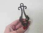 Antique Victorian Cast Iron Lyre Shape Lamp Finial Ornate Scroll Design C  1890