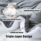 Sherpa Fleece Blanket- Thick Warm Blanket For Winter  Soft Fuzzy Plush Blanket F