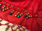 Belly Or Greek Dance Hip Scarf Girls Red Gold Coins Multicolor Bells 33   