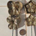 Antique Set 3 Brass Millinery Flower Veining Tool Leaf Press Mold Floral Pattern