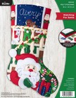 Diy Bucilla Watching For Santa Christmas Eve Cat Felt Stocking Kit