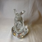 Vintage Hand Blown Clear Art Glass Mouse Figurine Paperweight