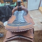 Traditional Western Leather Pleasure trail Roping Saddle  Brown 16 In For Horse