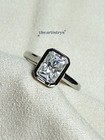 Solid 14k White Gold Moissanite Bezel Set Engagement Ring 2 Ct Radiant Cut Vvs1