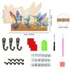 Diy Diamond Art Key Holder Wall-mounted Organizer Hanger With 3 Hooks Home Decor
