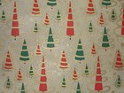 Vtg Christmas Wrapping Paper Gift Wrap Atomic Tinsel Trees 1950 Mcm