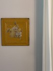 Antique 12  Pressed Tin Ceiling Tile White Painted Architectural Salvage