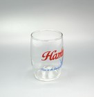 Hamms Beer Barrel Glass   Vtg Barware Advertising   Man Cave Tavern Decor Item