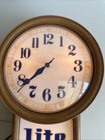 Vintage 1980s Miller Lite Beer Lighted Wall Clock Sign 12    X 22    Tested  Working