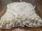 Vintage Lace Flower Ring  Pillow Wedding Estate Find Or  Display Beautiful      