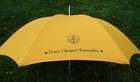 French Vtg Veuve Clicquot Champagne Oversize Golf Umbrella Wood Handle 51  X 40 